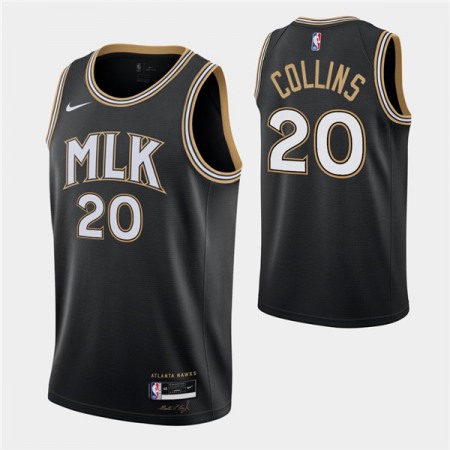 Men's Atlanta Hawks #20 John Collins 2020-21 Black City Edition Stitched Jersey