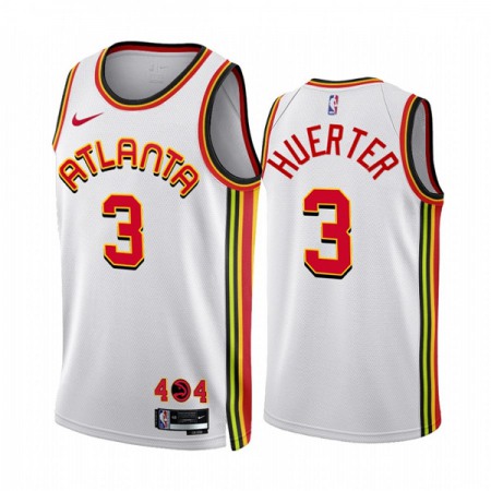 Men's Atlanta Hawks #3 Kevin Huerter 2022/23 White Association Edition Stitched Jersey