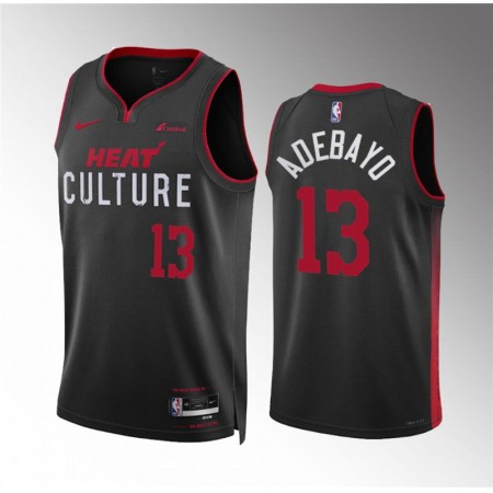 Men's Miami Heat #13 Bam Adebayo Black 2023/24 City Edition Stitched Basketball Jersey