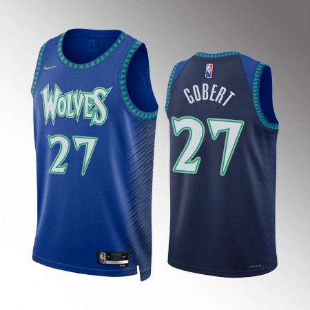 Men's Minnesota Timberwolves #27 Rudy Gobert 2021/22 Blue City Edition 75th Anniversary Swingman Stitched Jersey