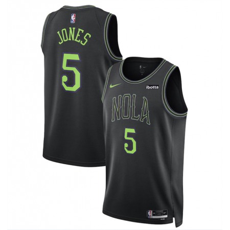 Men's New Orleans Pelicans #5 Herbert Jones Black City Edition Stitched Basketball Jersey