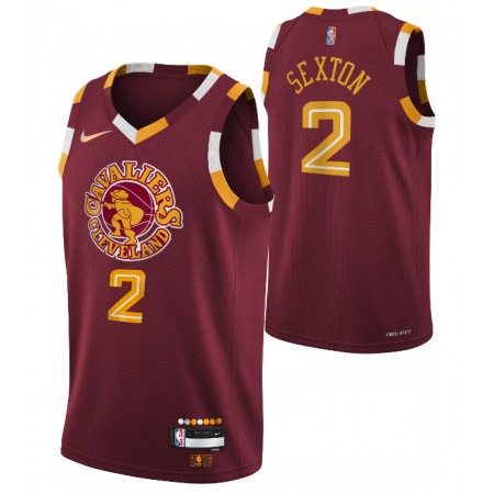 Men's Cleveland Cavaliers #2 Collin Sexton Red 2021/2022 75th Anniversary City Edition Swingman Stitched Jersey