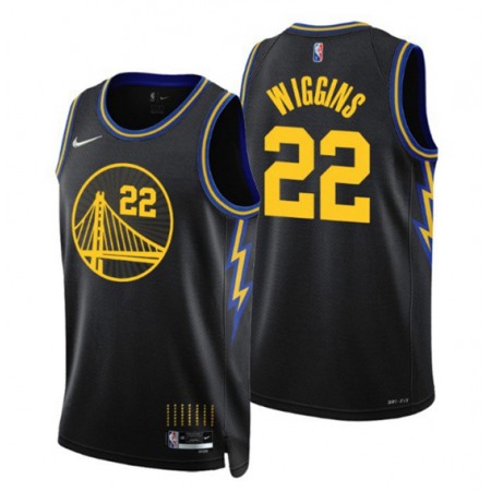 Men's Golden State Warriors #22 Andrew Wiggins 2021/22 City Edition Black 75th Anniversary Stitched Basketball Jersey