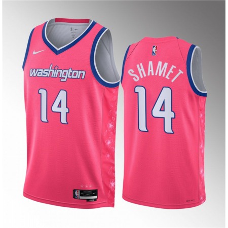 Men's Washington Wizards #14 Landry Shamet Pink 2023 City Edition Stitched Jersey