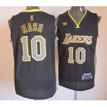 Lakers #10 Steve Nash Black Electricity Fashion Stitched NBA Jersey