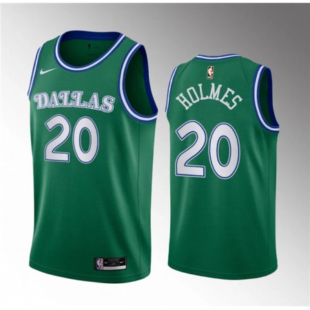 Men's Dallas Mavericks #20 Richaun Holmes Green 2023 Draft Classic Edition Stitched Basketball Jersey