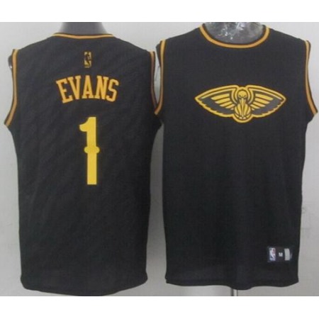 Pelicans #1 Tyreke Evans Black Precious Metals Fashion Stitched NBA Jersey