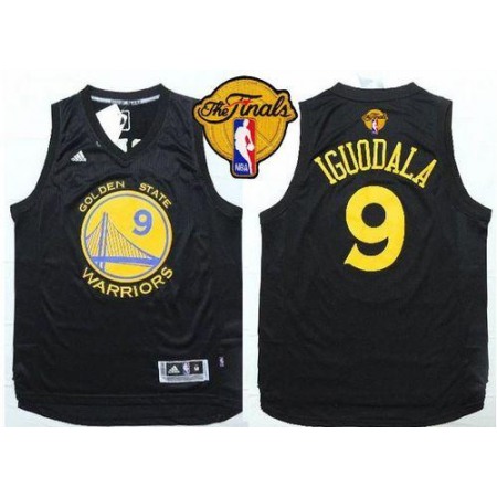 Warriors #9 Andre Iguodala Black Fashion The Finals Patch Stitched NBA Jersey