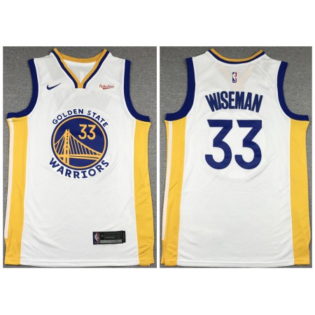 Men's Golden State Warriors #33 James Wiseman White Icon Edition Stitched Jersey