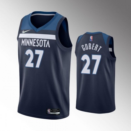 Men's Minnesota Timberwolves #27 Rudy Gobert Icon Edition Navy 75th Anniversary Swingman Stitched Jersey