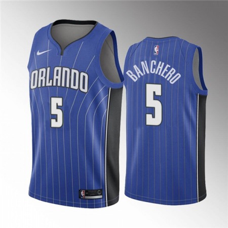 Men's Orlando Magic #5 Paolo Banchero Blue Icon Edition Stitched Swingman Jersey