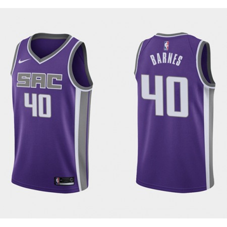 Men's Sacramento Kings #40 Harrison Barnes Purple Icon Edition Stitched Basketball Jersey