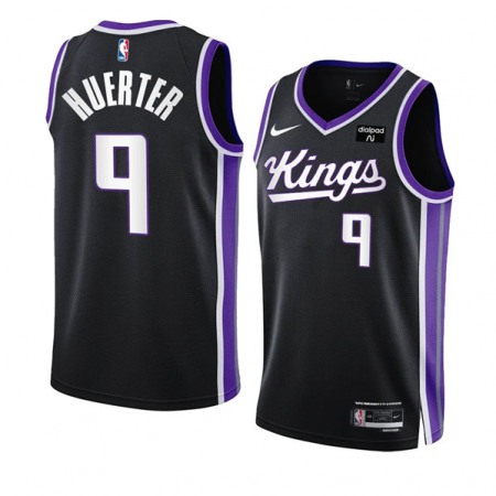 Men's Sacramento Kings #9 Kevin Huerter Black 2023/24 Icon Edition Swingman Stitched Basketball Jersey