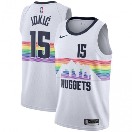 Men's Denver Nuggets #15 Nikola Jokic White Icon Edition Stitched Jersey