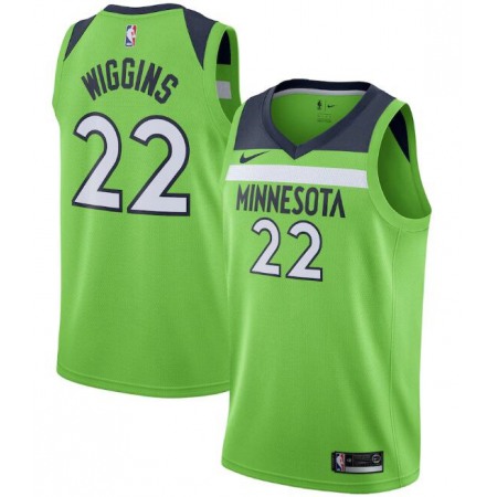 Men's Minnesota Timberwolves #22 Andrew Wiggins Green Statement Edition Stitched Jersey