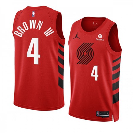 Men's Portland Trail Blazers #4 Greg Brown III 2022/23 Red Statement Edition Swingman Stitched Basketball Jersey