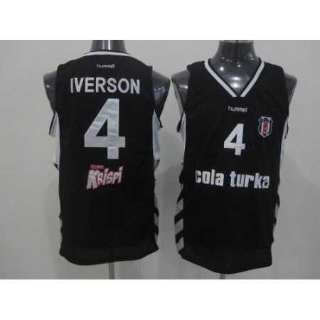 76ers #4 Allen Iverson Black Swingman Stitched NBA Jersey