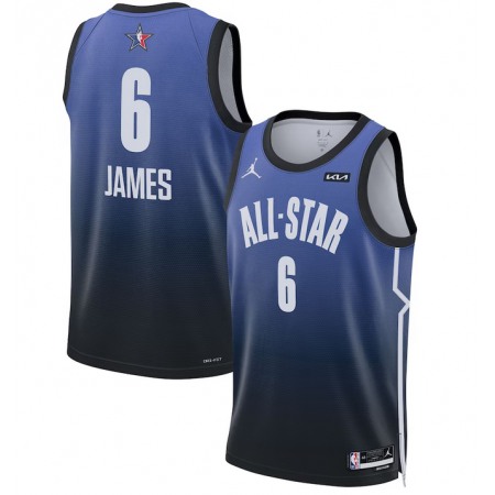 Men's 2023 All-Star #6 LeBron James Blue Game Swingman Stitched Basketball Jersey