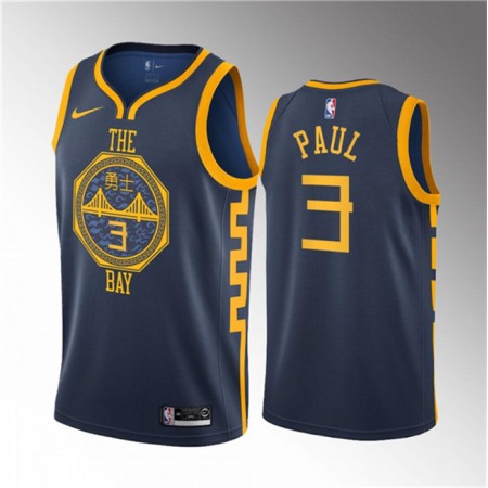 Men's Golden State Warriors #3 Chris Paul Navy 2018/19 Swingman Stitched Basketball Jersey