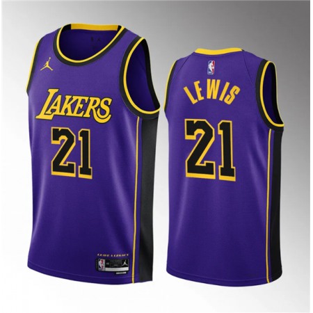 Men's Los Angeles Lakers #21 Maxwell Lewis Purple 2023 Draft Statement Edition Stitched Basketball Jersey