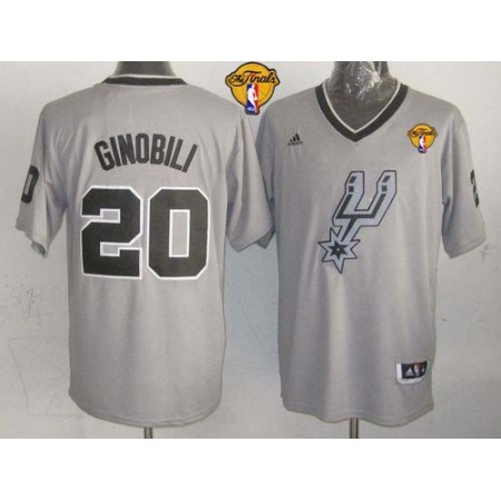 Spurs #20 Manu Ginobili Grey 2013 Christmas Day Swingman Finals Patch Stitched NBA Jersey