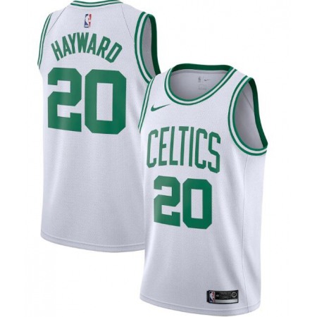 Men's Boston Celtics #20 Gordon Hayward White Swingman Stitched Jersey