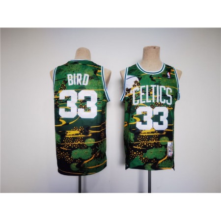 Men's Boston Celtics #33 Larry Bird Green/Black Throwback Stitched Jersey