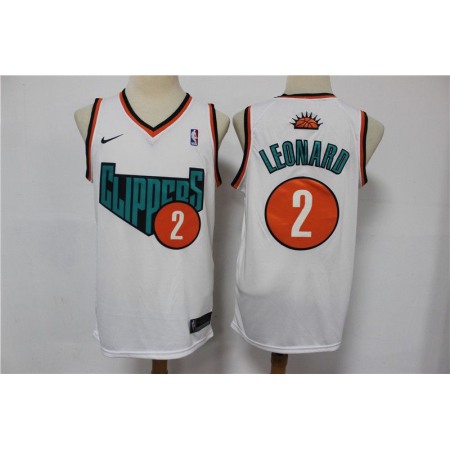 Men's Los Angeles Clippers #2 Kawhi Leonard White Swingman Stitched Jersey