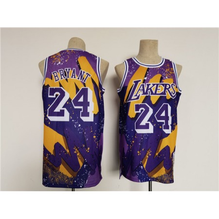 Men's Los Angeles Lakers #24 Kobe Bryant Purple Throwback basketball Jersey