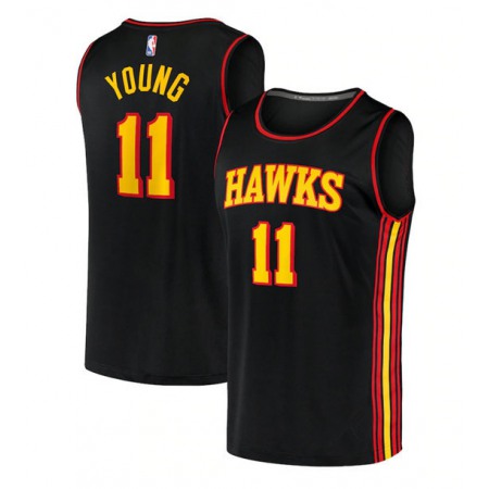 Men's Atlanta Hawks #11 Trae Young Black Stitched Jersey