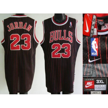 Bulls #23 Michael Jordan Stitched Black Red Strip NBA Jersey