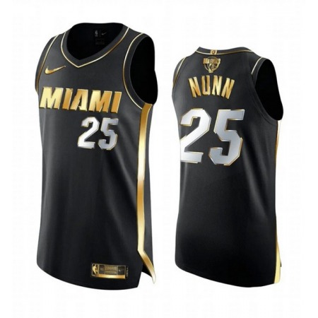 Men's Miami Heat #25 Kendrick Nunn Black 2020 Finals Golden Limited Edition NBA Jersey