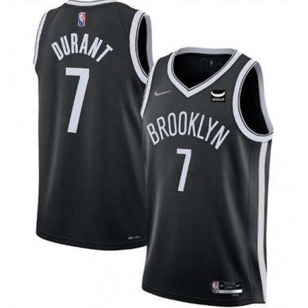 Men's Brooklyn Nets #7 Kevin Durant 2021 75th Anniversary Black Stitched Basketball Jersey