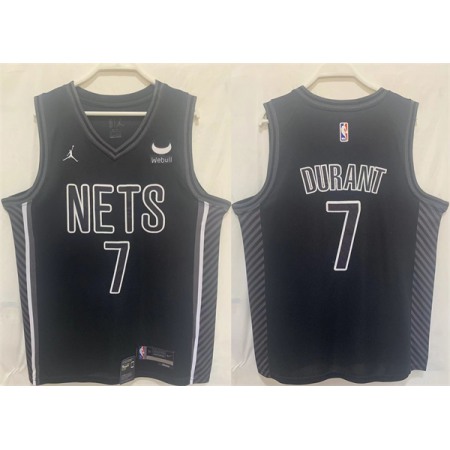 Men's Brooklyn Nets #7 Kevin Durant Black Stitched Basketball Jersey