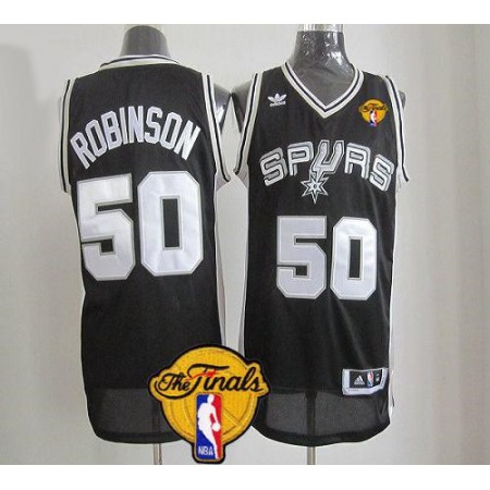 Revolution 30 Spurs #50 David Robinson Black Finals Patch Stitched NBA Jersey