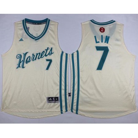 Hornets #7 Jeremy Lin Cream 2015-2016 Christmas Day Stitched NBA Jersey