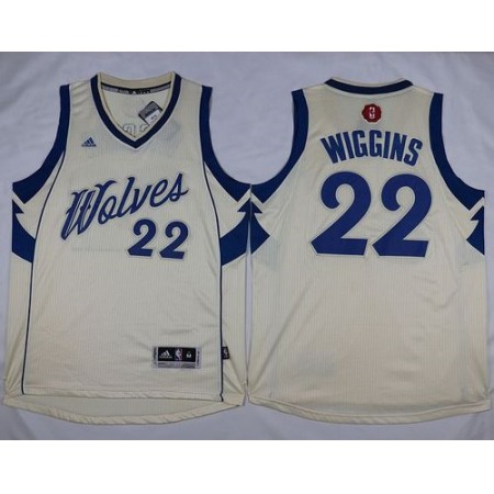 Timberwolves #22 Andrew Wiggins Cream 2015-2016 Christmas Day Stitched NBA Jersey