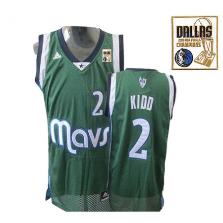 Mavericks 2011 Champion Patch #2 Jason Kidd Green Revolution 30 Stitched NBA Jersey