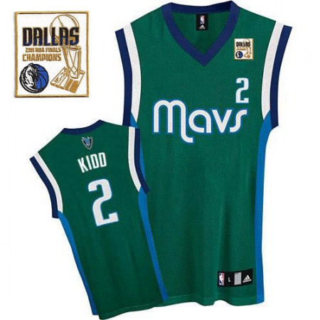 Mavericks 2011 Champion Patch #2 Jason Kidd Green Stitched NBA Jersey