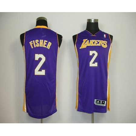 Revolution 30 Lakers #2 Derek Fisher Purple Stitched NBA Jersey