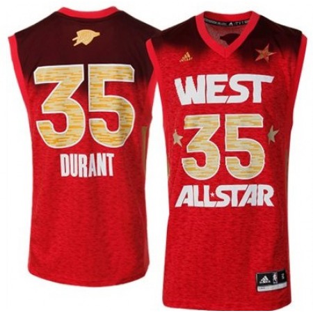 2012 All Star Thunder #35 Kevin Durant Red Stitched NBA Jersey