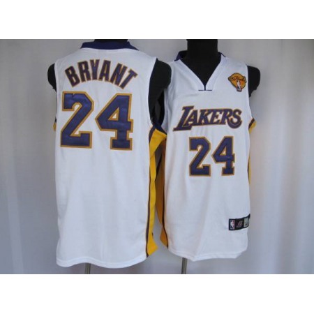 Lakers #24 Kobe Bryant Stitched White Final Patch NBA Jersey