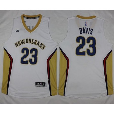 Revolution 30 Pelicans #23 Anthony Davis White Stitched NBA Jersey