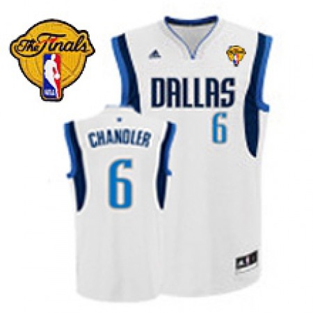 Mavericks 2011 Finals Patch #6 Tyson Chandler Revolution 30 White Stitched NBA Jersey