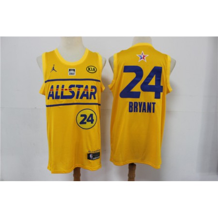 Men's 2021 All-Star #24 Kobe Bryant Yellow Western Conference Stitched NBA Jersey