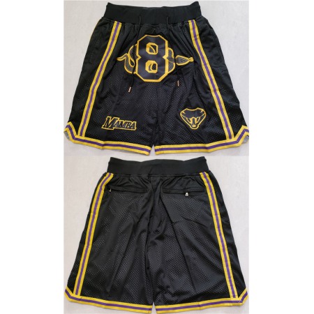 Men's Los Angeles Lakers #8 Kobe Bryant Black Shorts (Run Small)