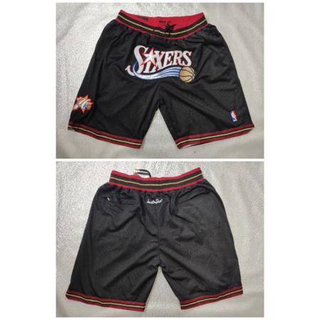 Men's Philadelphia 76ers Black Shorts (Run Small)