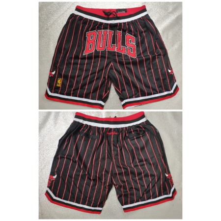 Men's Chicago Bulls Black&Red Shorts (Run Small)