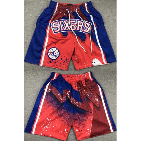 Men's Philadelphia 76ers Red/Blue Shorts (Run Small)