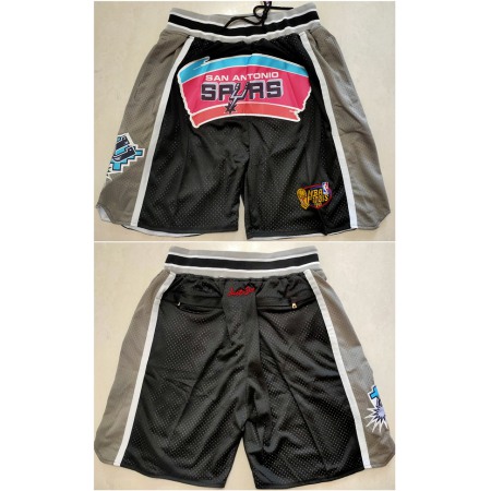 Men's San Antonio Spurs Black/Grey Shorts (Run Small)